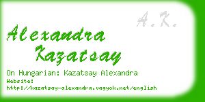 alexandra kazatsay business card